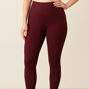 New Balance NB Burgundy Pocket Leggings L Large Women's
